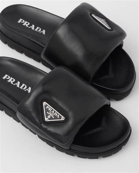 Prada soft padded leather slides